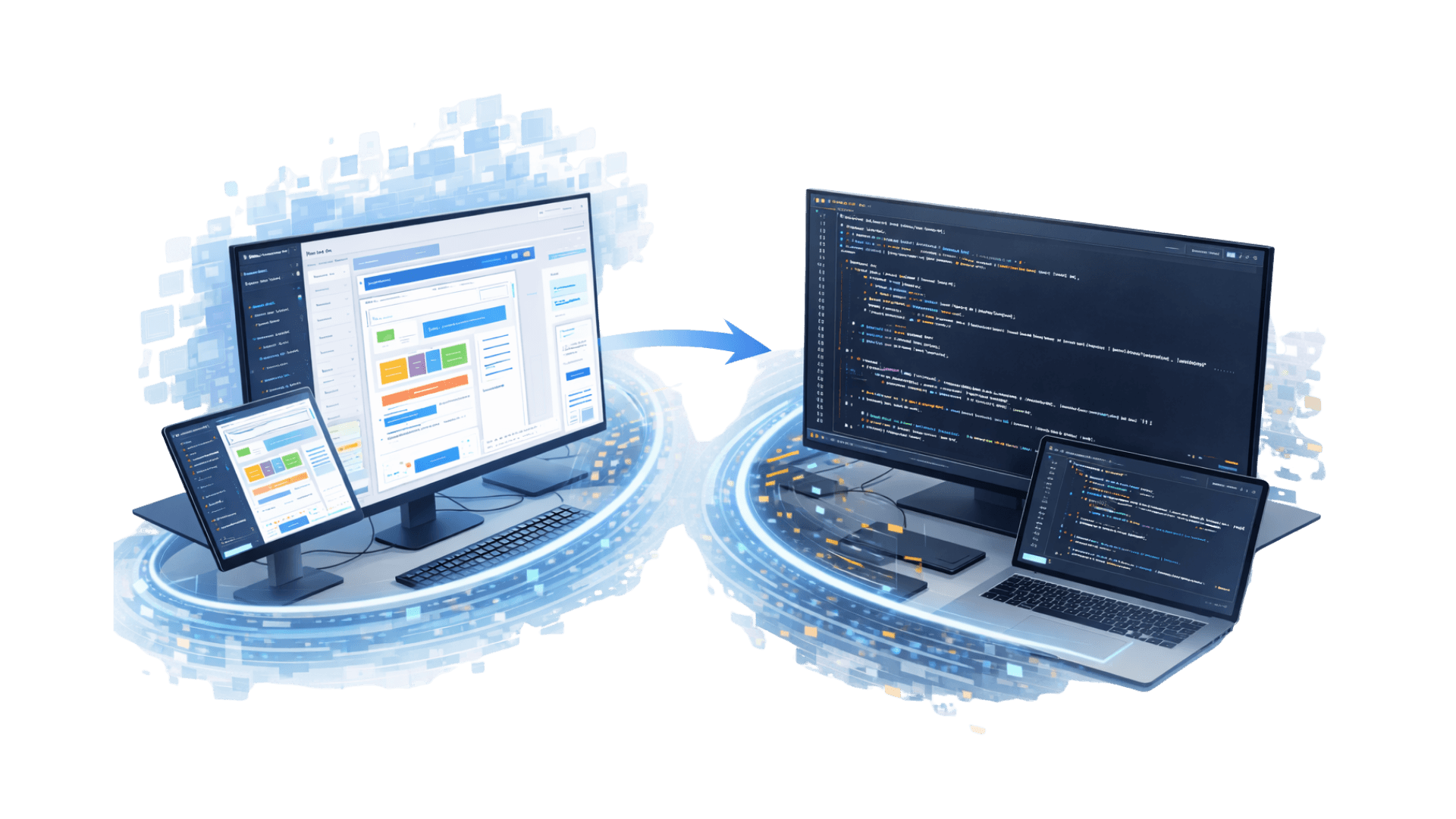 ノーコード→フルコード移行 - ENGINE BASEのサービスイメージ